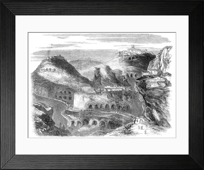 Framed Print : The Revolution in Sicily - View of Castrogiovanni - from a sketch by our special correspondent, 1860 Creator: Unknown Framed Print : The Revolution in Sicily - View of Castrogiovanni - from a sketch by our special correspondent, 1860 Creator: Unknown