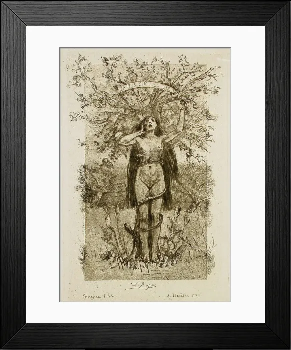 Framed Print : À coeur perdu, 1888. Creator: Félicien Rops Framed Print : À coeur perdu, 1888. Creator: Félicien Rops