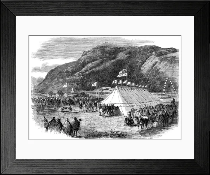 Framed Print : Cutting the first sod of the Conway and Llanrwst Railway, 1860. Creator: Unknown Framed Print : Cutting the first sod of the Conway and Llanrwst Railway, 1860. Creator: Unknown