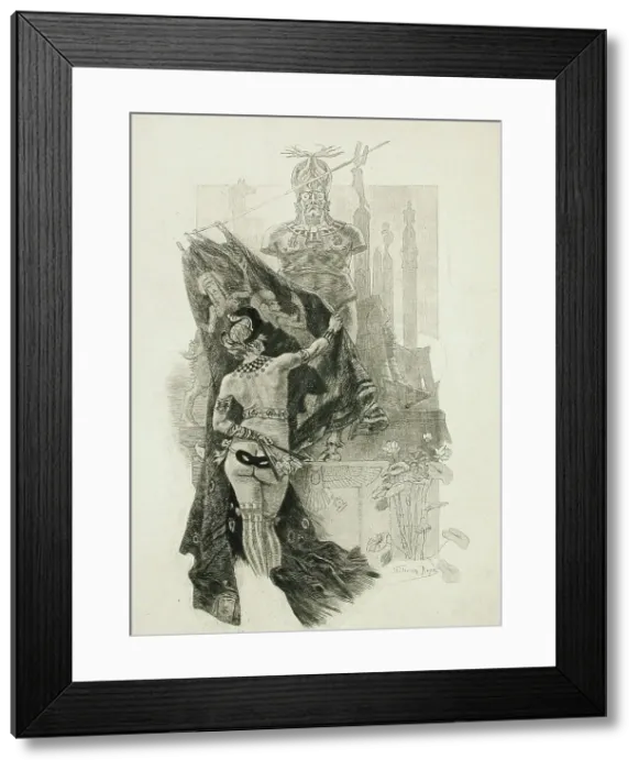 Framed Print : La Pudeur de Sodome, 1888. Creator: Félicien Rops Framed Print : La Pudeur de Sodome, 1888. Creator: Félicien Rops