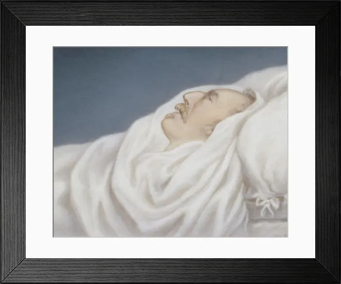 Framed Print : Gustav IV Adolf, 1778-1837, on his deathbed, mid-19th century. Creator: Gustav Nehrlich Framed Print : Gustav IV Adolf, 1778-1837, on his deathbed, mid-19th century. Creator: Gustav Nehrlich