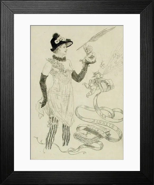 Framed Print : Les Sonnets du Docteur, 1884. Creator: Félicien Rops Framed Print : Les Sonnets du Docteur, 1884. Creator: Félicien Rops