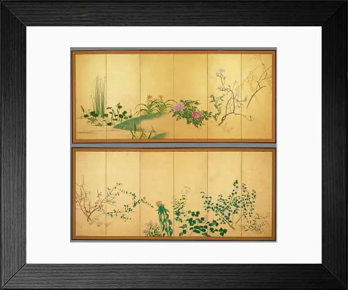 Framed Print : Flowers and Plants of the Four Seasons, turn of the 18 / 19th century. Creator: Yamaguchi Soken Framed Print : Flowers and Plants of the Four Seasons, turn of the 18 / 19th century. Creator: Yamaguchi Soken