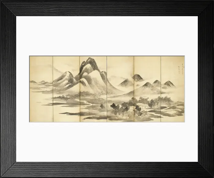 Framed Print : Landscape in Mi Style, 18th century. Creator: Yosa Buson Framed Print : Landscape in Mi Style, 18th century. Creator: Yosa Buson