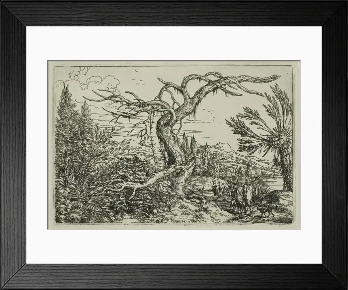 Framed Print : Landscape with Hunter and Three Dogs, n.d. Creator: Jonas Umbach Framed Print : Landscape with Hunter and Three Dogs, n.d. Creator: Jonas Umbach