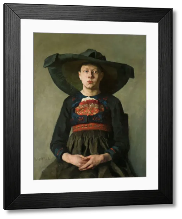 Framed Print : A Bavarian Peasant Girl, 1885-1887. Creator: Hanna Pauli Framed Print : A Bavarian Peasant Girl, 1885-1887. Creator: Hanna Pauli