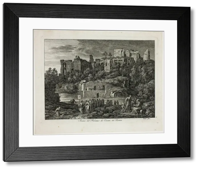 Framed Print : Ruins of the Palace of the Caesars in Rome, plate eight from Die Römische Ansichten, 1810. Creator: Joseph Anton Koch Framed Print : Ruins of the Palace of the Caesars in Rome, plate eight from Die Römische Ansichten, 1810. Creator: Joseph Anton Koch