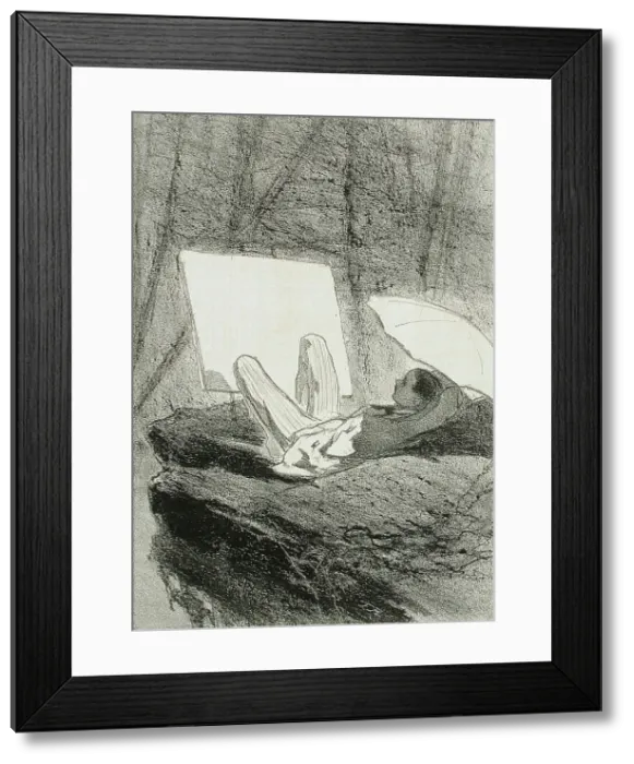 Framed Print : En Ardenne, 1857. Creator: Félicien Rops