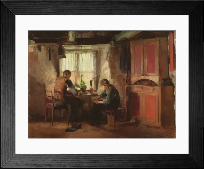 Framed Print : A Country Cobbler, 1887. Creator: Harriet Backer Framed Print : A Country Cobbler, 1887. Creator: Harriet Backer