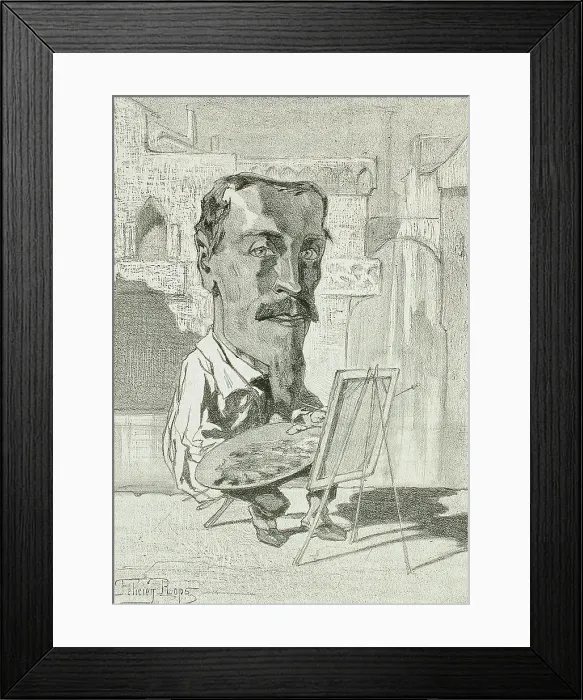 Framed Print : Jean-Batiste Van Moër, 1857. Creator: Félicien Rops Framed Print : Jean-Batiste Van Moër, 1857. Creator: Félicien Rops