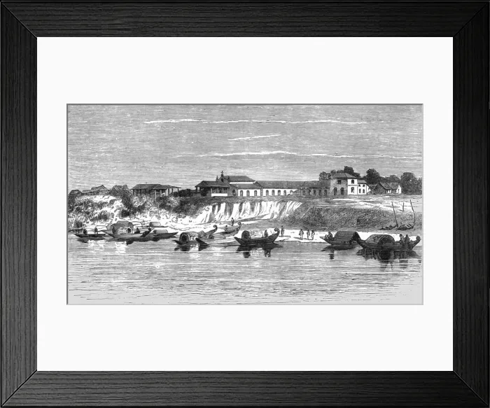 Framed Print : Village on the Parana; Frontier Adventures in the Argentine Republic, 1875. Creator: Unknown Framed Print : Village on the Parana; Frontier Adventures in the Argentine Republic, 1875. Creator: Unknown