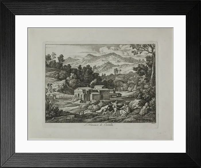 Framed Print : Monastery of San Francesco di Civitella in the Sabine Mountains, 1810. Creator: Joseph Anton Koch Framed Print : Monastery of San Francesco di Civitella in the Sabine Mountains, 1810. Creator: Joseph Anton Koch