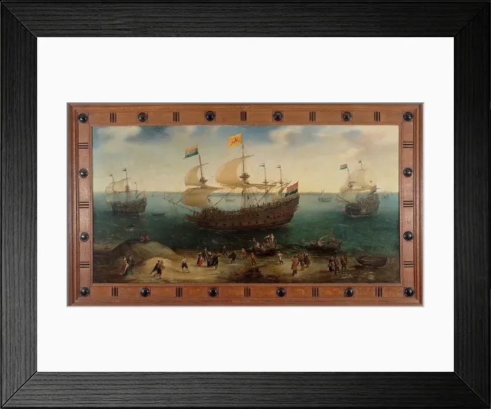 Framed Print : The Amsterdam Four-Master ‘De Hollandse Tuyn and Other Ships on their Return from Brazil under the Creator: Hendrick Cornelisz Vroom Framed Print : The Amsterdam Four-Master ‘De Hollandse Tuyn and Other Ships on their Return from Brazil under the Creator: Hendrick Cornelisz Vroom