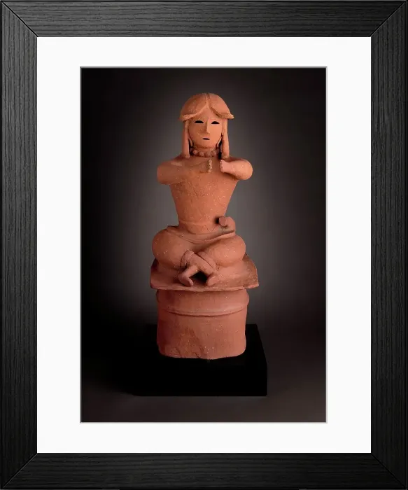 Framed Print : Haniwa: Tomb Sculpture of a Seated Warrior, between c.500 and c.600. Creator: Unknown Framed Print : Haniwa: Tomb Sculpture of a Seated Warrior, between c.500 and c.600. Creator: Unknown