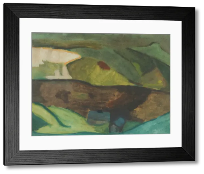 Framed Print : Fishing Cottages by the River. Motif from Granvåg, Faxälven, 1917. Creator: Helmer Osslund Framed Print : Fishing Cottages by the River. Motif from Granvåg, Faxälven, 1917. Creator: Helmer Osslund