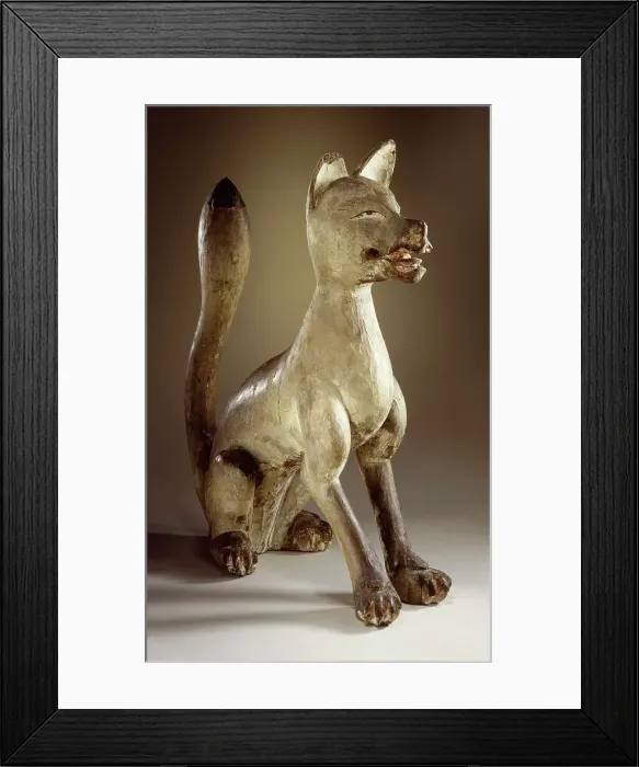 Framed Print : Shinto Sculpture in the Shape of a Seated Fox, 16th century. Creator: Unknown Framed Print : Shinto Sculpture in the Shape of a Seated Fox, 16th century. Creator: Unknown