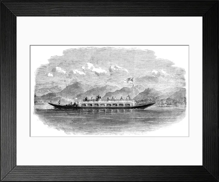 Framed Print : Steam-gondola for Coniston Lake, Lancashire, 1860. Creator: Unknown Framed Print : Steam-gondola for Coniston Lake, Lancashire, 1860. Creator: Unknown
