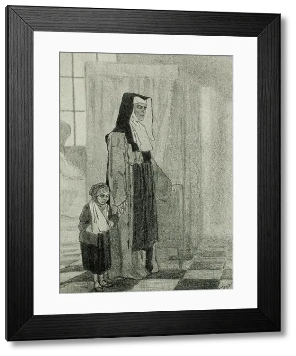 Framed Print : Portraits, 1857. Creator: Félicien Rops