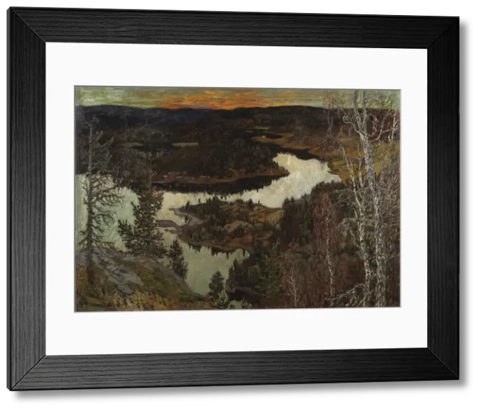 Framed Print : Autumn, Nordingrå, 1910. Creator: Helmer Osslund Framed Print : Autumn, Nordingrå, 1910. Creator: Helmer Osslund