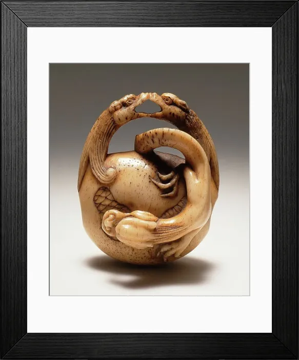 Framed Print : Dragons on Gong, Mid-19th century. Creator: Asakusa School Framed Print : Dragons on Gong, Mid-19th century. Creator: Asakusa School