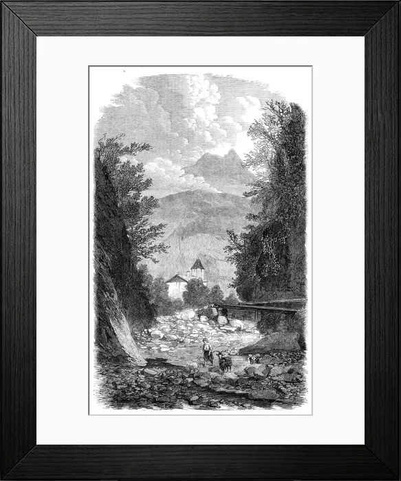 Framed Print : The Gorge of Sallenches, Savoy, 1860. Creator: Jean Adolphe Beauce Framed Print : The Gorge of Sallenches, Savoy, 1860. Creator: Jean Adolphe Beauce
