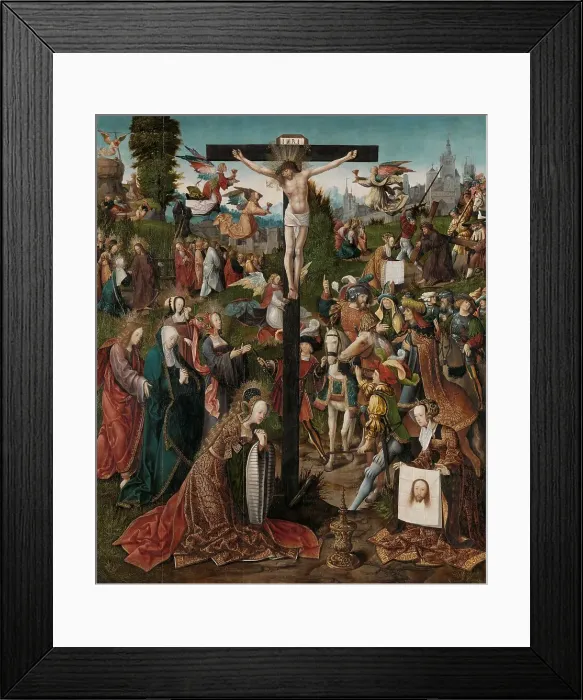 Framed Print : The Crucifixion, c.1507-c.1510. Creator: Jacob Cornelisz. van Oostsanen Framed Print : The Crucifixion, c.1507-c.1510. Creator: Jacob Cornelisz. van Oostsanen
