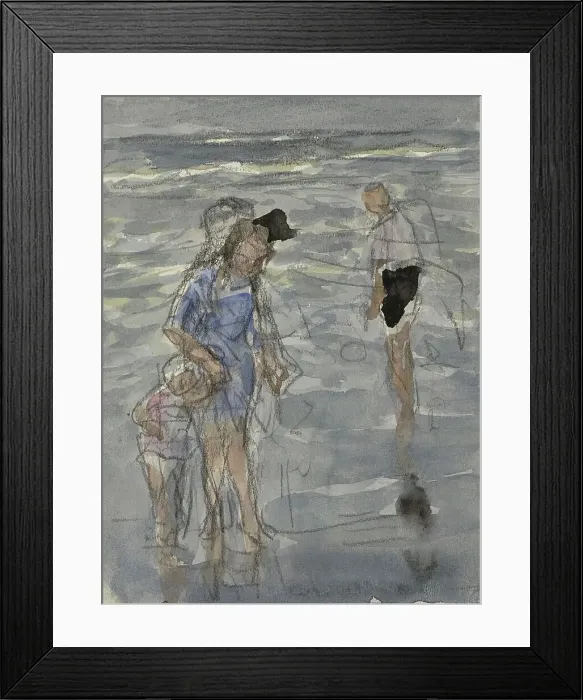 Framed Print : Figures in the sea, 1881-1927. Creator: Johan Antonie de Jonge Framed Print : Figures in the sea, 1881-1927. Creator: Johan Antonie de Jonge