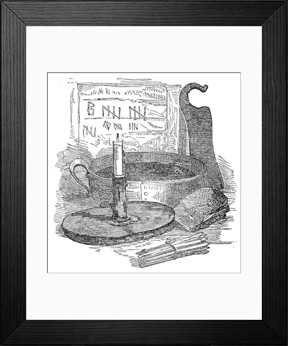 Framed Print : The tinder-box with its et ceteras, 1860. Creator: Unknown Framed Print : The tinder-box with its et ceteras, 1860. Creator: Unknown