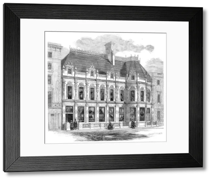 Framed Print : Improved street architecture: Mr. Harry Emanuel's new house of business in Brook-Street... 1860. Creator: Unknown Framed Print : Improved street architecture: Mr. Harry Emanuel's new house of business in Brook-Street... 1860. Creator: Unknown