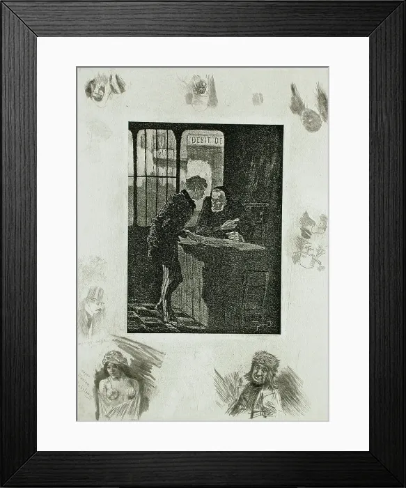 Framed Print : Juif et Chrétien, 1891. Creator: Félicien Rops Framed Print : Juif et Chrétien, 1891. Creator: Félicien Rops