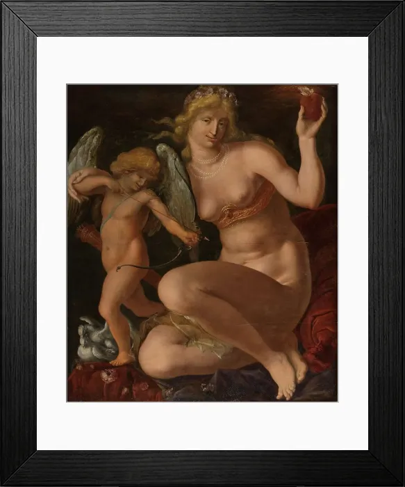 Framed Print : Venus and Amor, 1605-1610. Creator: Jacques de Gheyn II Framed Print : Venus and Amor, 1605-1610. Creator: Jacques de Gheyn II