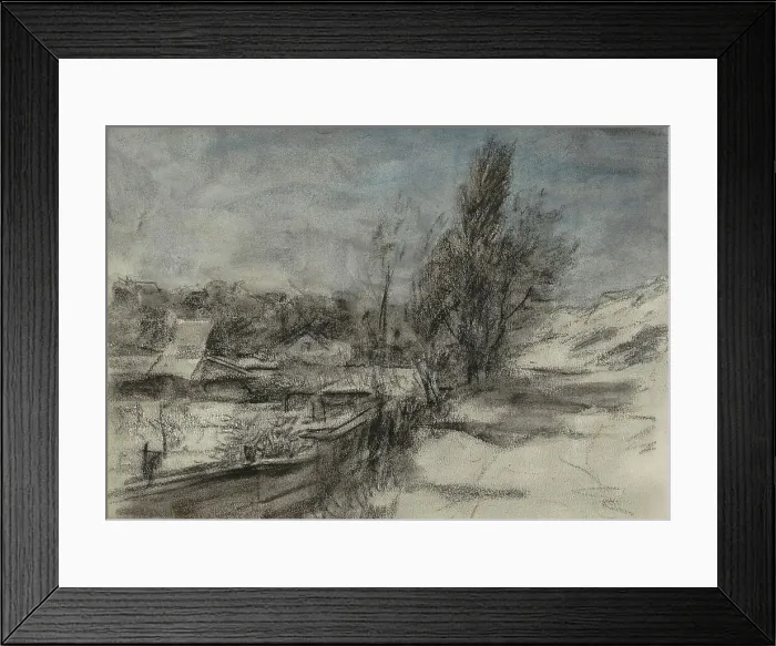 Framed Print : Dune landscape with buildings, 1881-1927. Creator: Johan Antonie de Jonge Framed Print : Dune landscape with buildings, 1881-1927. Creator: Johan Antonie de Jonge
