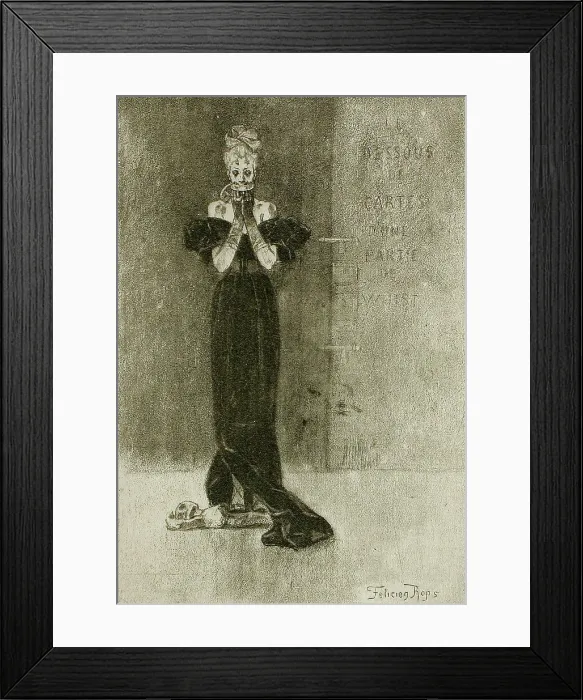 Framed Print : Le Dessous de cartes d'une partie de Whist, 1886. Creator: Félicien Rops
