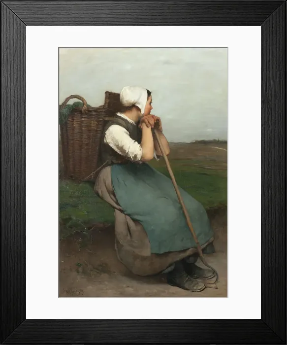 Framed Print : French Peasant Girl. Souvenir de Picardie. Creator: Hugo Salmson Framed Print : French Peasant Girl. Souvenir de Picardie. Creator: Hugo Salmson