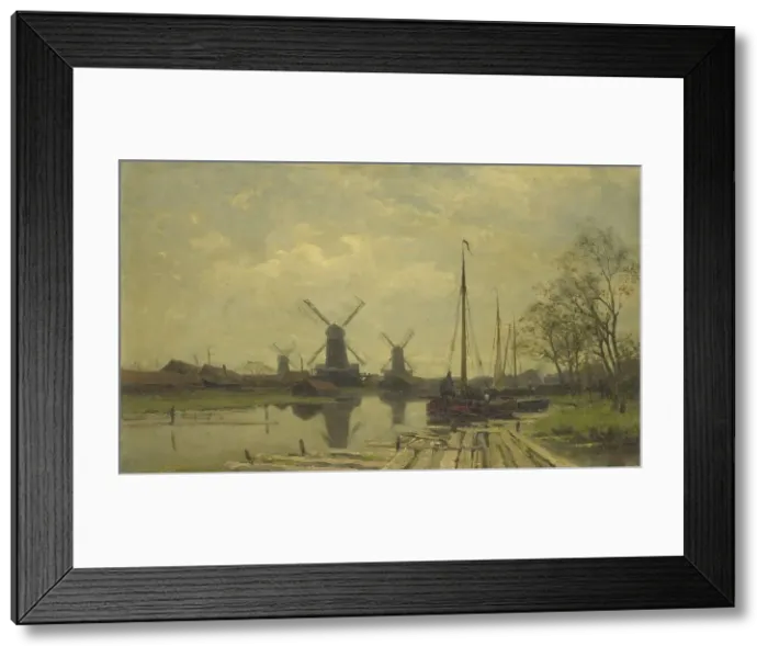 Framed Print : Waterway near the Baarsjes, Amsterdam, c.1880-c.1901. Creator: Jan Hillebrand Wijsmuller Framed Print : Waterway near the Baarsjes, Amsterdam, c.1880-c.1901. Creator: Jan Hillebrand Wijsmuller