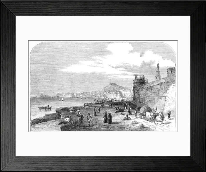 Framed Print : Naples, from the Castel del Carmine - from a drawing by S. Read, 1860. Creator: W Thomas Framed Print : Naples, from the Castel del Carmine - from a drawing by S. Read, 1860. Creator: W Thomas