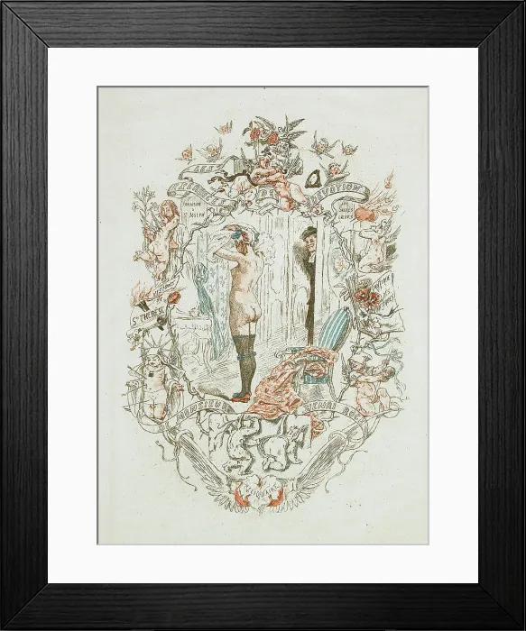 Framed Print : Les Exercices de dévotion de M. Henri Roch, 1882. Creator: Félicien Rops Framed Print : Les Exercices de dévotion de M. Henri Roch, 1882. Creator: Félicien Rops