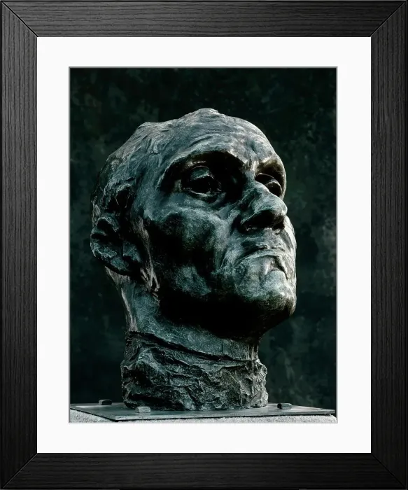 Framed Print : Monumental Head of Jean d'Aire, This cast 1971 (Musee Rodin 2 / 12). Creator: Auguste Rodin