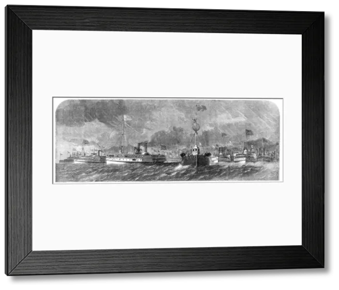Framed Print : The Prince of Wales in Canada - His Royal Highness escorted to Montreal by a fleet... 1860. Creator: Smyth Framed Print : The Prince of Wales in Canada - His Royal Highness escorted to Montreal by a fleet... 1860. Creator: Smyth