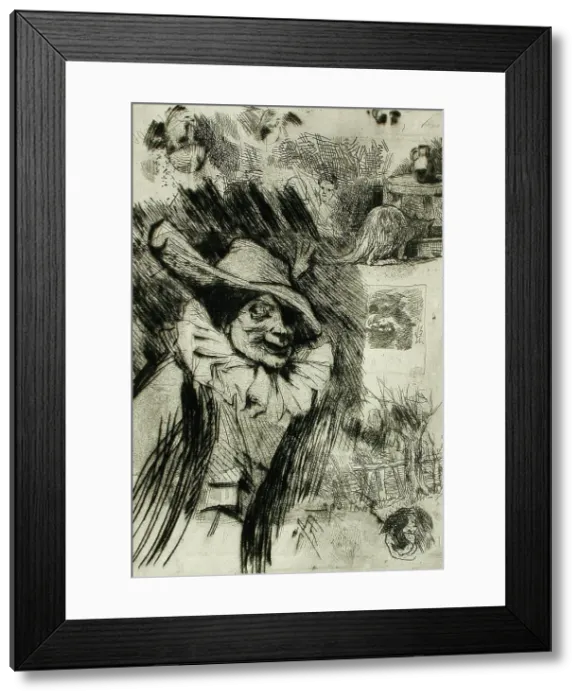 Framed Print : Fantoche, 1874. Creator: Félicien Rops Framed Print : Fantoche, 1874. Creator: Félicien Rops