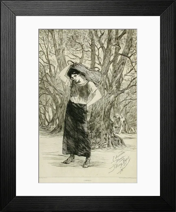 Framed Print : L'Oliviérade, 1876. Creator: Félicien Rops Framed Print : L'Oliviérade, 1876. Creator: Félicien Rops