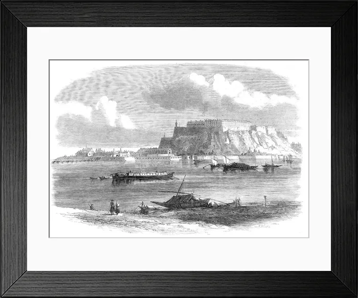 Framed Print : The town and fortress of Peterwarden, on the Danube - from a drawing by S. Read, 1860. Creator: M. Jackson Framed Print : The town and fortress of Peterwarden, on the Danube - from a drawing by S. Read, 1860. Creator: M. Jackson