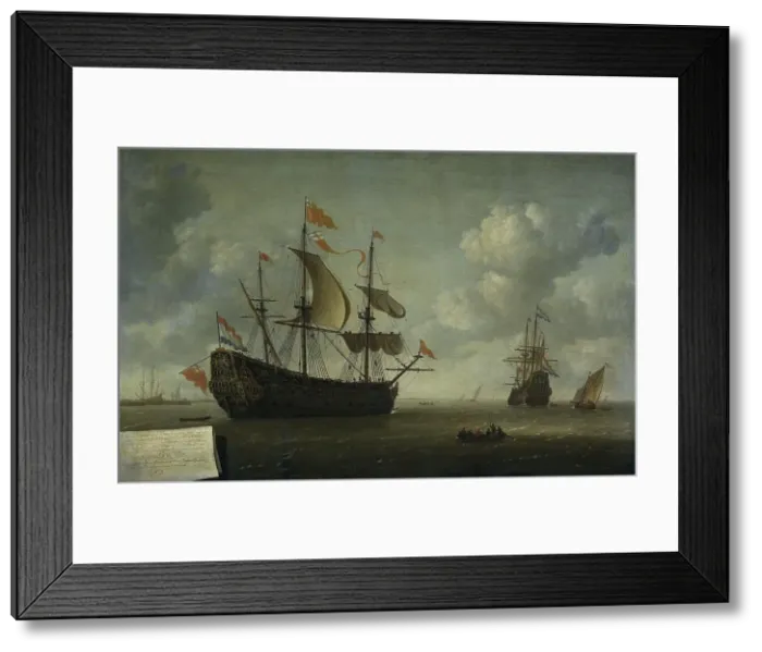 Framed Print : The Arrival of the Royal Charles, 1667. Creator: Jeronymus van Diest Framed Print : The Arrival of the Royal Charles, 1667. Creator: Jeronymus van Diest