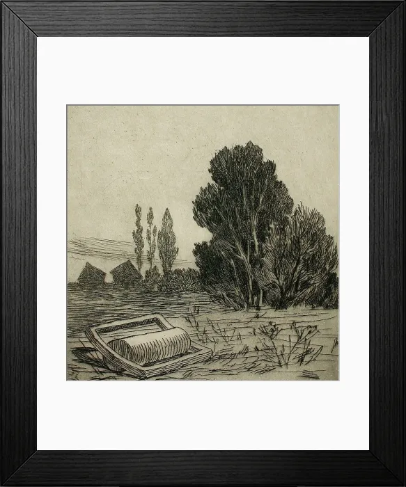 Framed Print : Paysage Brabançon, 1875. Creator: Félicien Rops