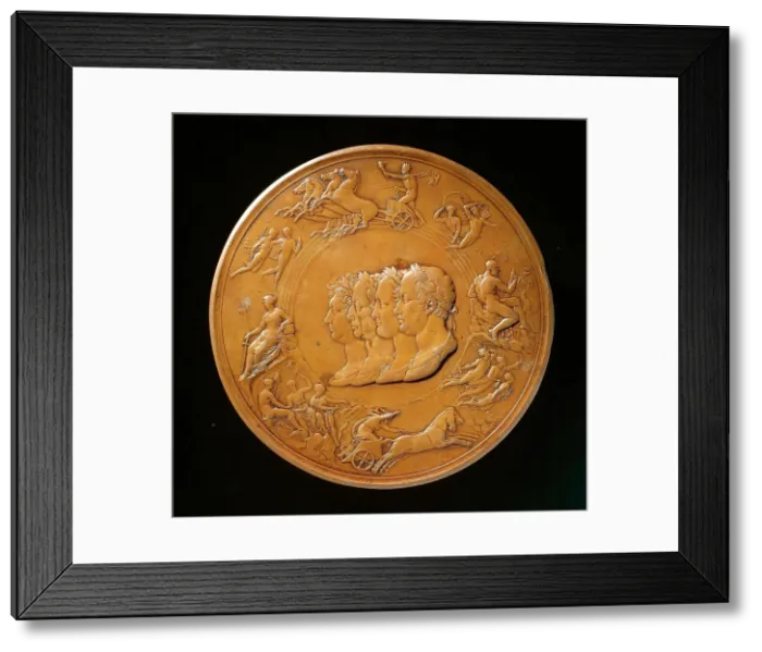 Framed Print : Waterloo Medallion (image 2 of 2), designed c.1817-1850. Creator: Benedetto Pistrucci Framed Print : Waterloo Medallion (image 2 of 2), designed c.1817-1850. Creator: Benedetto Pistrucci