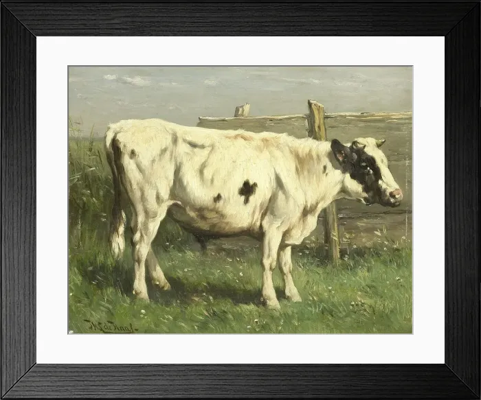 Framed Print : Young Bull, 1870-1892. Creator: Johannes Hubertus Leonardus de Haas Framed Print : Young Bull, 1870-1892. Creator: Johannes Hubertus Leonardus de Haas