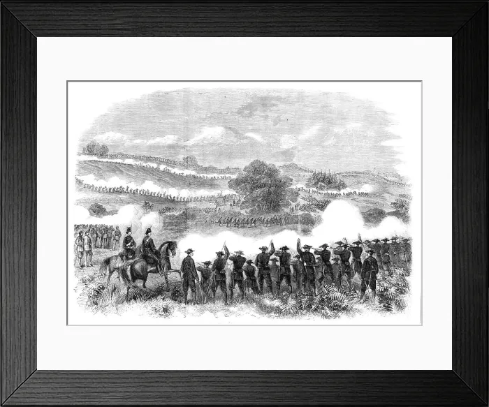 Framed Print : The Volunteer Sham Fight in Camden Park - second position of the attacking force, 1860. Creator: Unknown Framed Print : The Volunteer Sham Fight in Camden Park - second position of the attacking force, 1860. Creator: Unknown