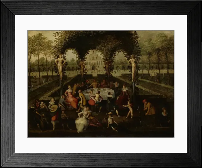 Framed Print : Venus, Bacchus and Ceres with Mortals in a Garden of Love, 1590-1621. Creator: Louis de Caullery Framed Print : Venus, Bacchus and Ceres with Mortals in a Garden of Love, 1590-1621. Creator: Louis de Caullery