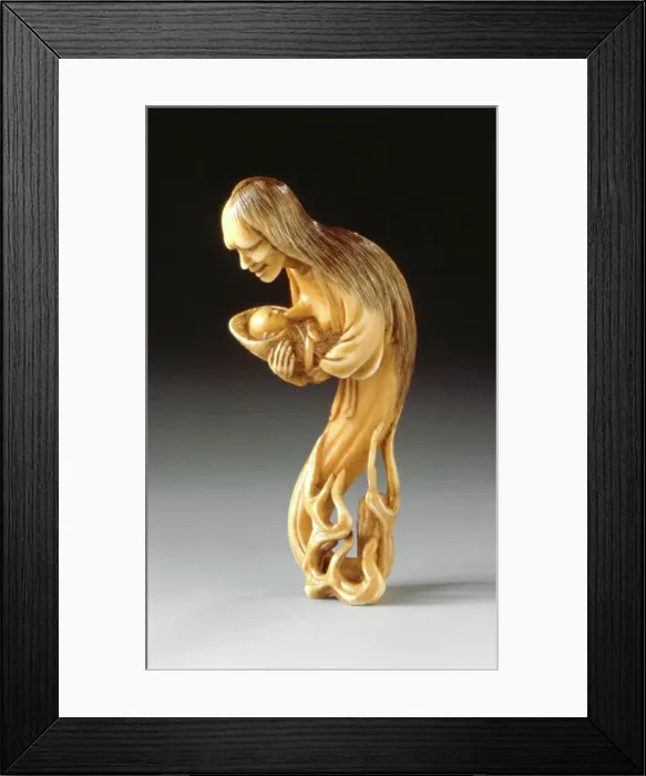Framed Print : Ghost Caring for Her Child, Mid-19th century. Creator: Chikuyosai Tomochika Framed Print : Ghost Caring for Her Child, Mid-19th century. Creator: Chikuyosai Tomochika