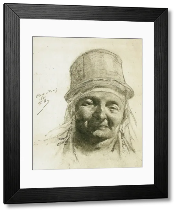 Framed Print : Tête de Zélandaise, 1886. Creator: Félicien Rops Framed Print : Tête de Zélandaise, 1886. Creator: Félicien Rops